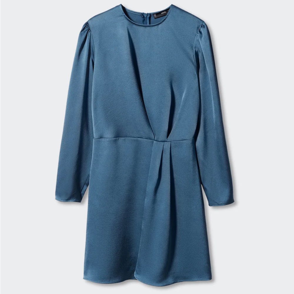 Mango Blue Satin Dress Size XL